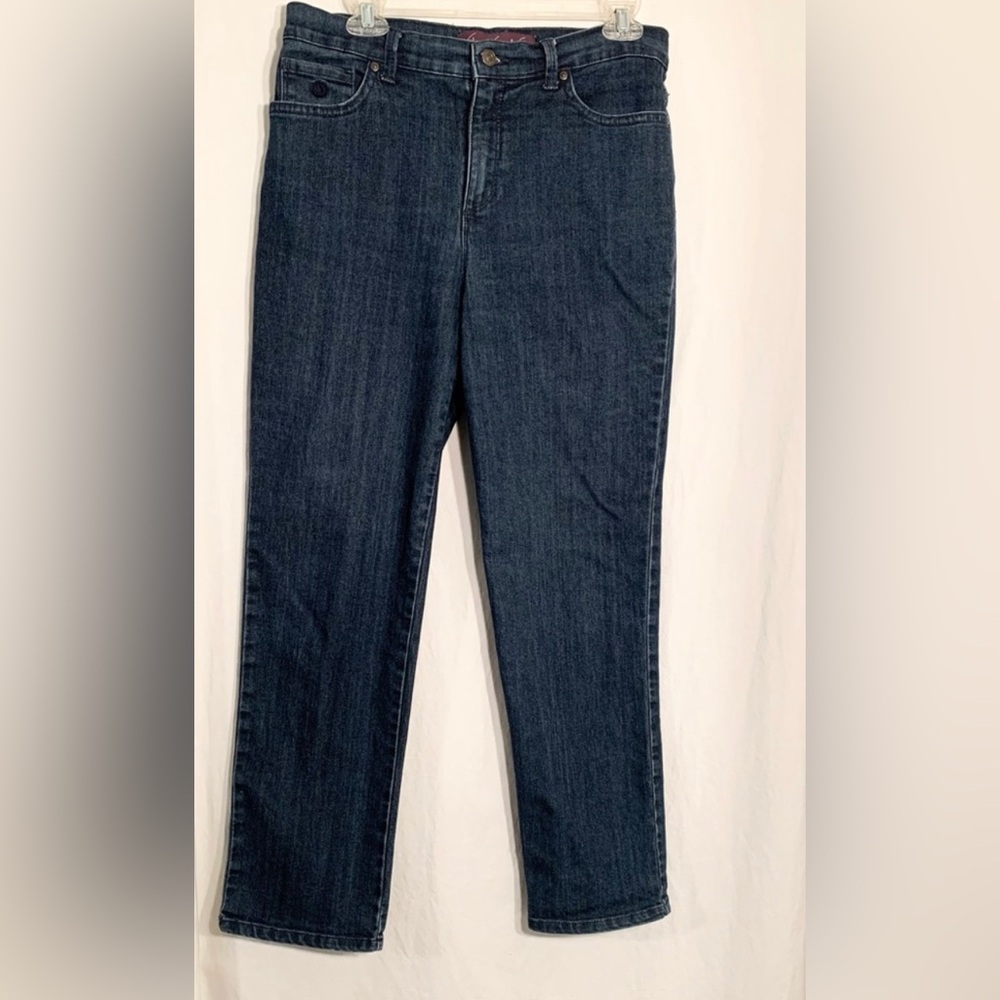 WOMENS 10P AVERAGE WAIST 31 PETITE DARK BLUE GLORIA VANDERBILT DENIM JEANS